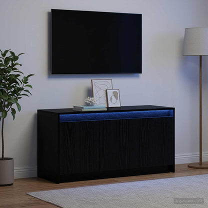 vidaXL TV Cabinet 100 x 34 x 50 cm Black Oak Engineered Wood