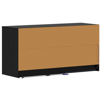 vidaXL TV Cabinet 100 x 34 x 50 cm Black Oak Engineered Wood