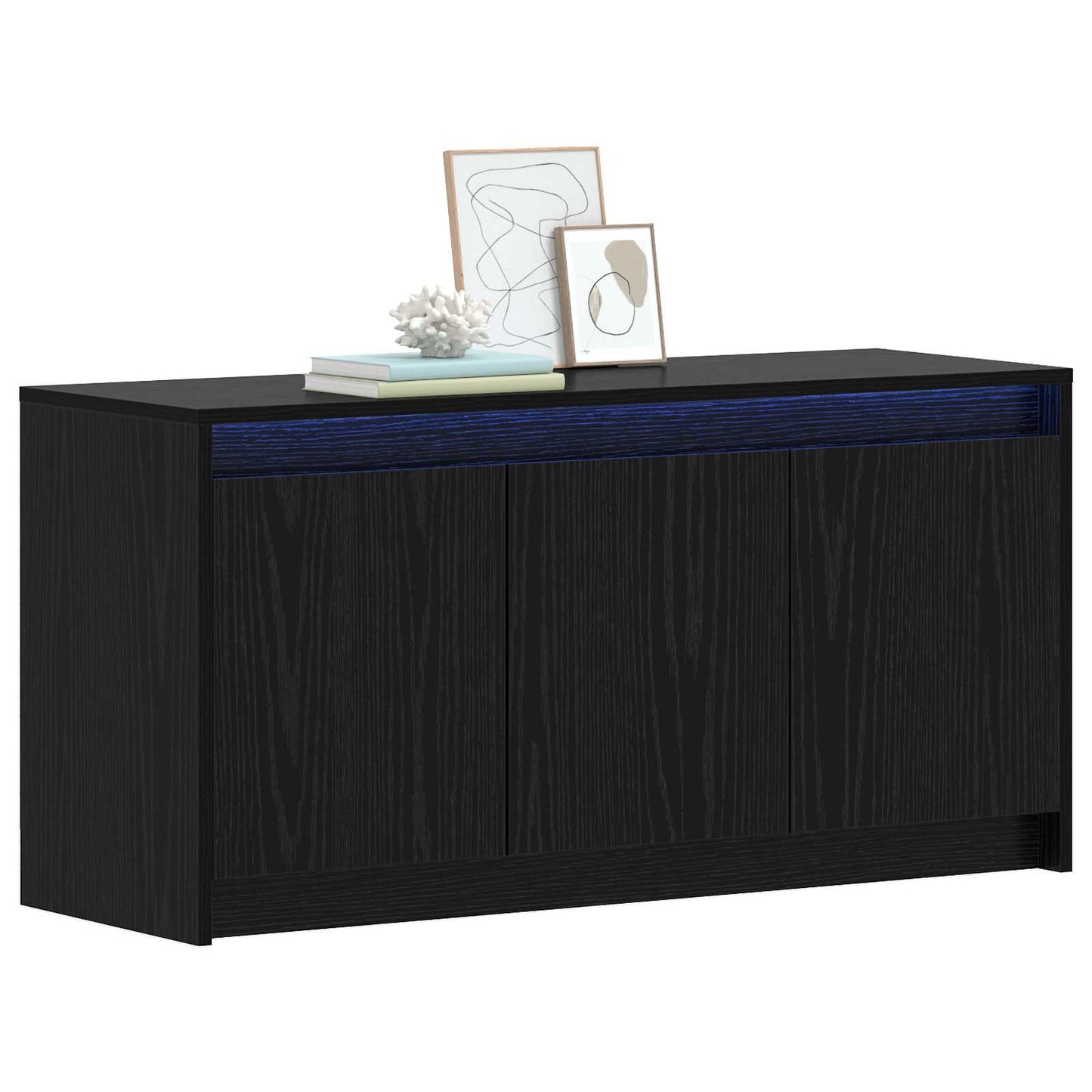 vidaXL TV Cabinet 100 x 34 x 50 cm Black Oak Engineered Wood