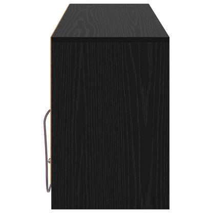 vidaXL TV Cabinet 100 x 34 x 50 cm Black Oak Engineered Wood
