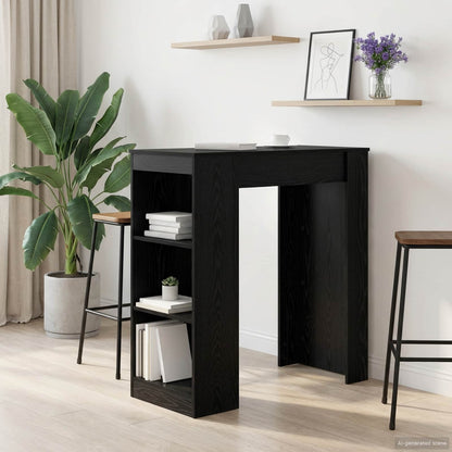 vidaXL Bar Table 95 x 47 x 103.5 cm Engineered Wood Black Oak