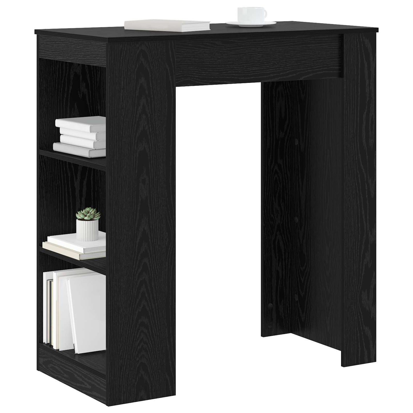 vidaXL Bar Table 95 x 47 x 103.5 cm Engineered Wood Black Oak