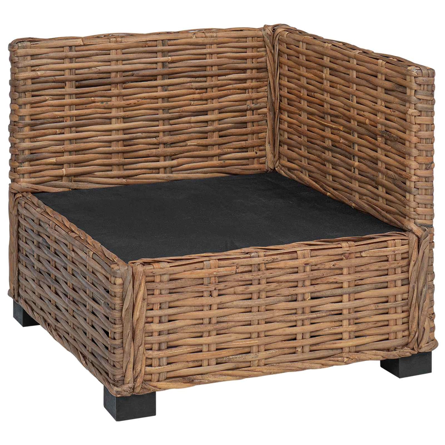 vidaXL Corner Sofa with Cushions GENDT Natural Rattan Natural
