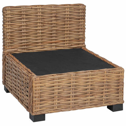 vidaXL Middle Sofa with Cushions GENDT Natural Rattan Natural