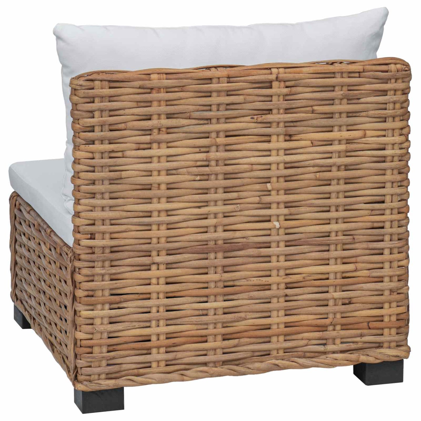 vidaXL Middle Sofa with Cushions GENDT Natural Rattan Natural