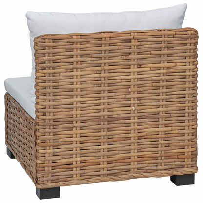 vidaXL Middle Sofa with Cushions GENDT Natural Rattan Natural