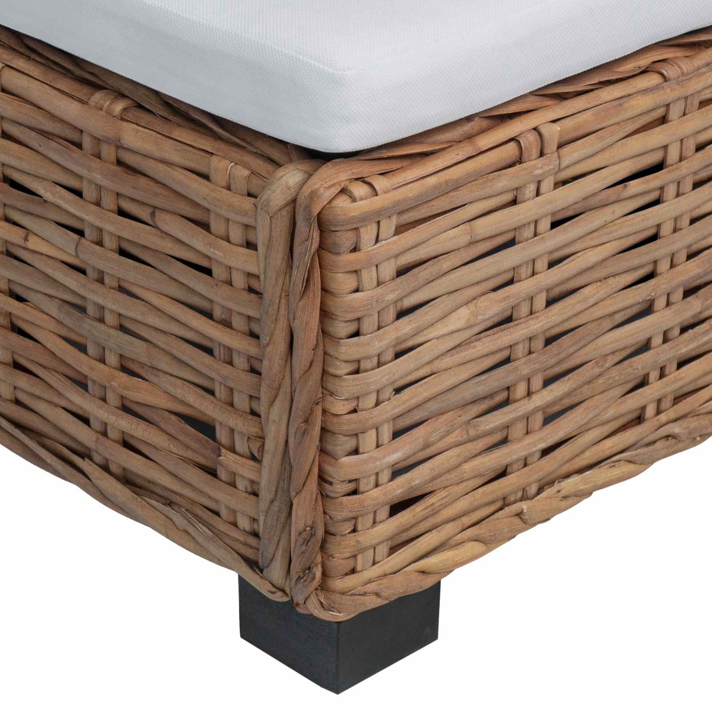 vidaXL Footrest with Cushion GENDT Natural Rattan Natural
