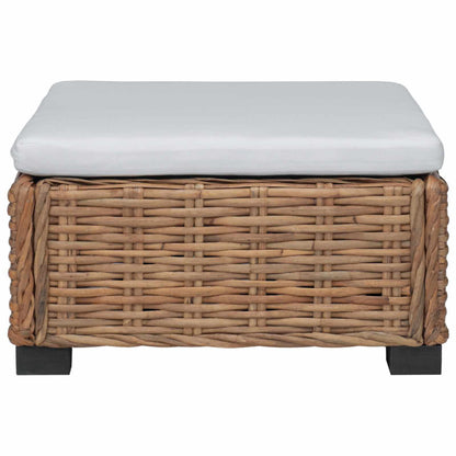 vidaXL Footrest with Cushion GENDT Natural Rattan Natural