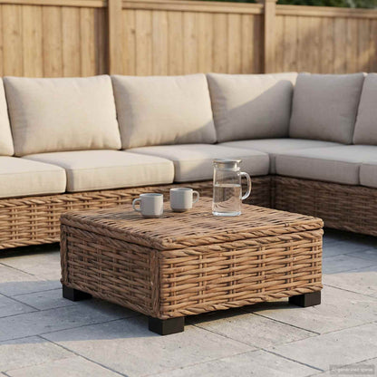 vidaXL Coffee Table GENDT Natural Rattan Natural 67 x 60 x 30 cm