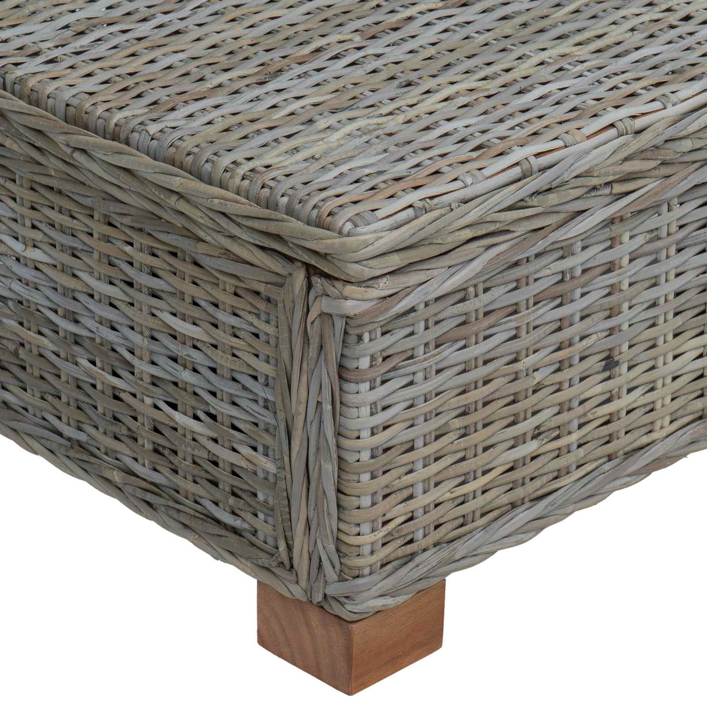 vidaXL Coffee Table GENDT Natural Rattan Kubu Grey 67 x 60 x 30 cm