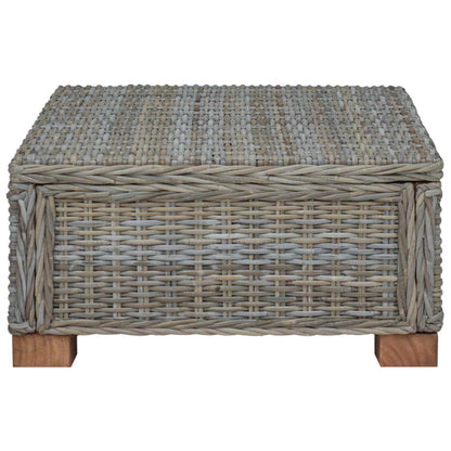 vidaXL Coffee Table GENDT Natural Rattan Kubu Grey 67 x 60 x 30 cm
