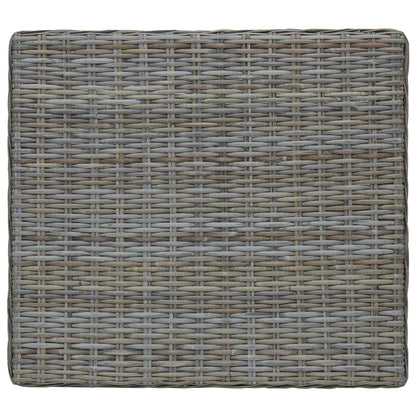 vidaXL Coffee Table GENDT Natural Rattan Kubu Grey 67 x 60 x 30 cm
