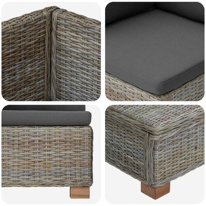 vidaXL 2 pcs Rattan Lounge Set with Cushions GENDT Natural Rattan
