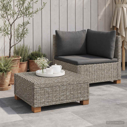 vidaXL 2 pcs Rattan Lounge Set with Cushions GENDT Natural Rattan
