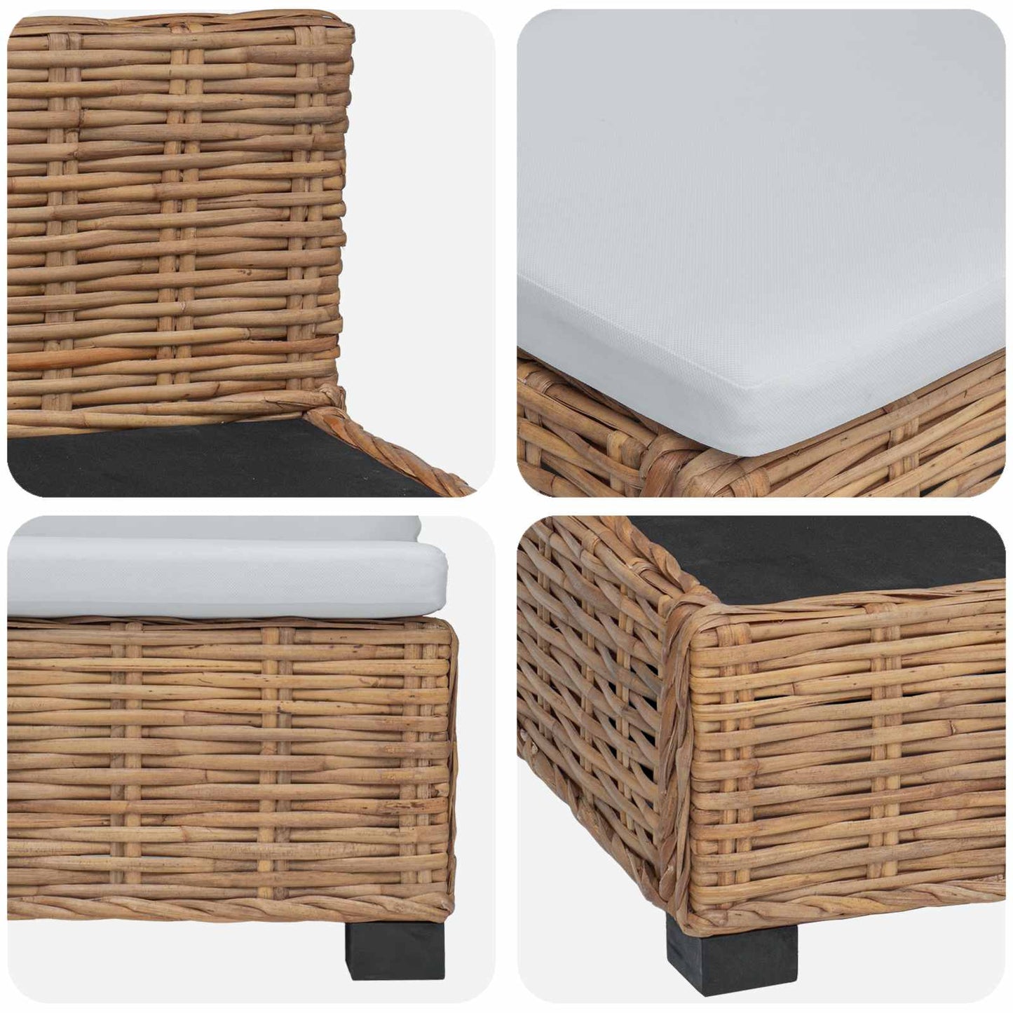 vidaXL 2 pcs Rattan Lounge Set with Cushions GENDT Natural Rattan