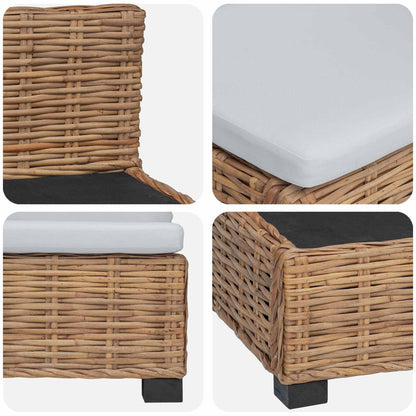 vidaXL 2 pcs Rattan Lounge Set with Cushions GENDT Natural Rattan
