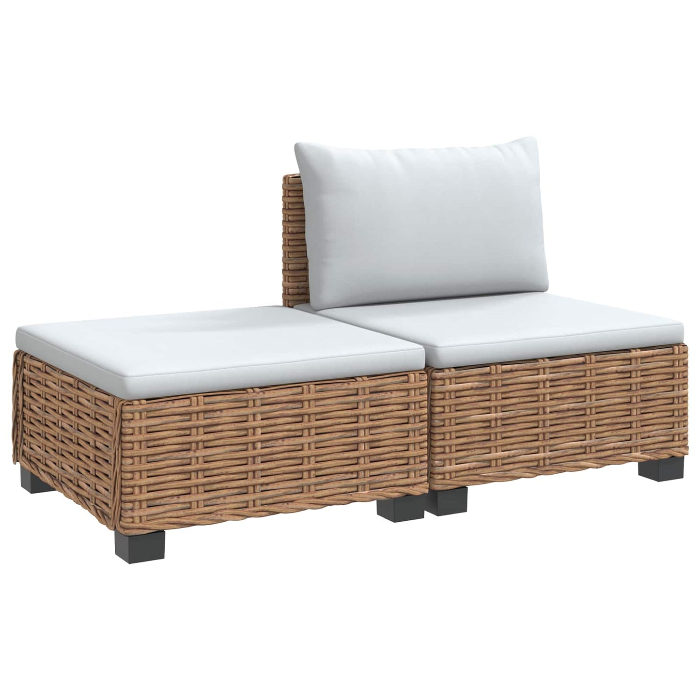 vidaXL 2 pcs Rattan Lounge Set with Cushions GENDT Natural Rattan