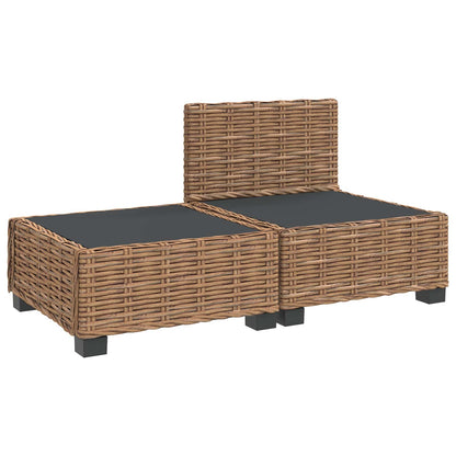 vidaXL 2 pcs Rattan Lounge Set with Cushions GENDT Natural Rattan