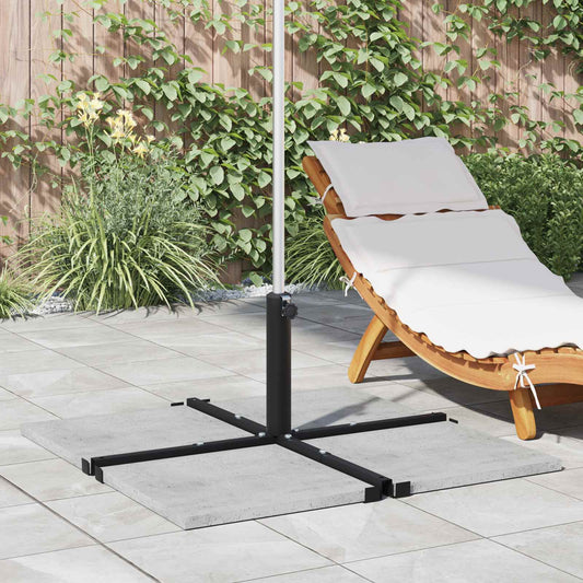 vidaXL Parasol Base Cross Frame Black Steel for 25–50 mm Pole