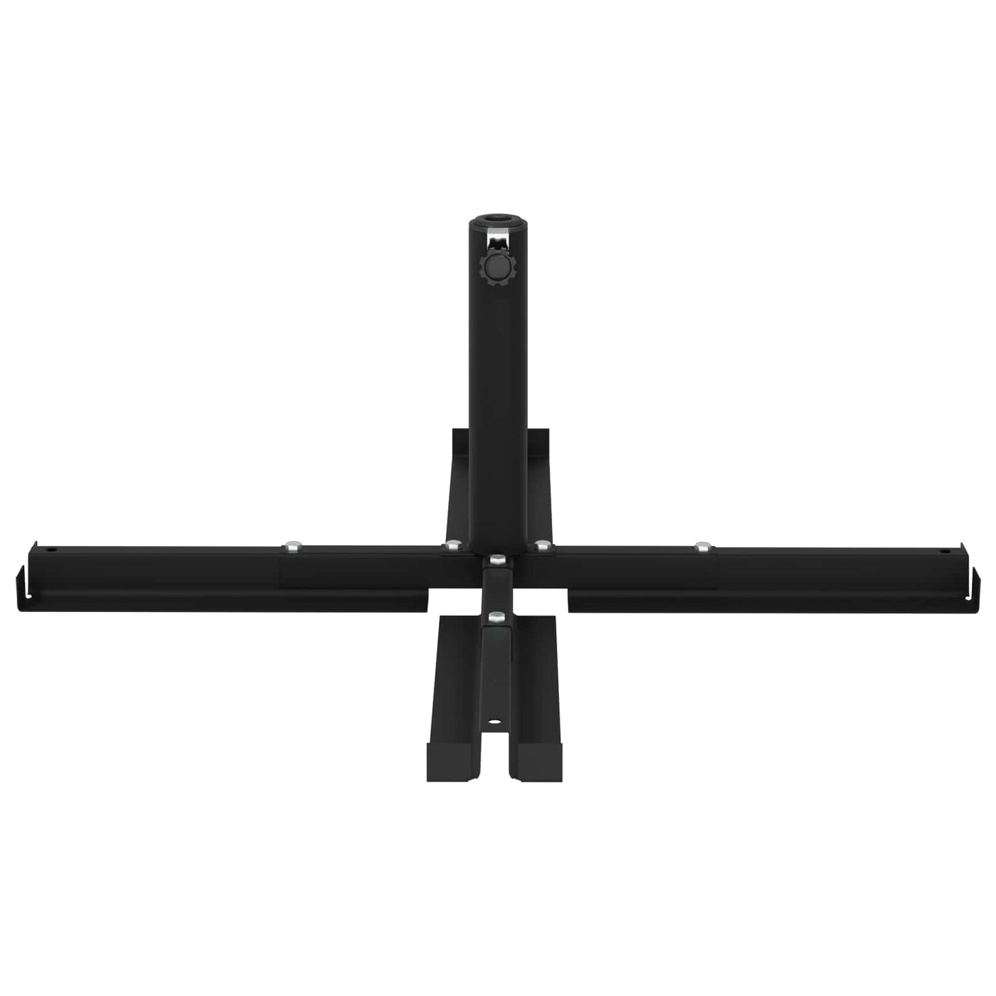 vidaXL Parasol Base Cross Frame Black Steel for 25–50 mm Pole