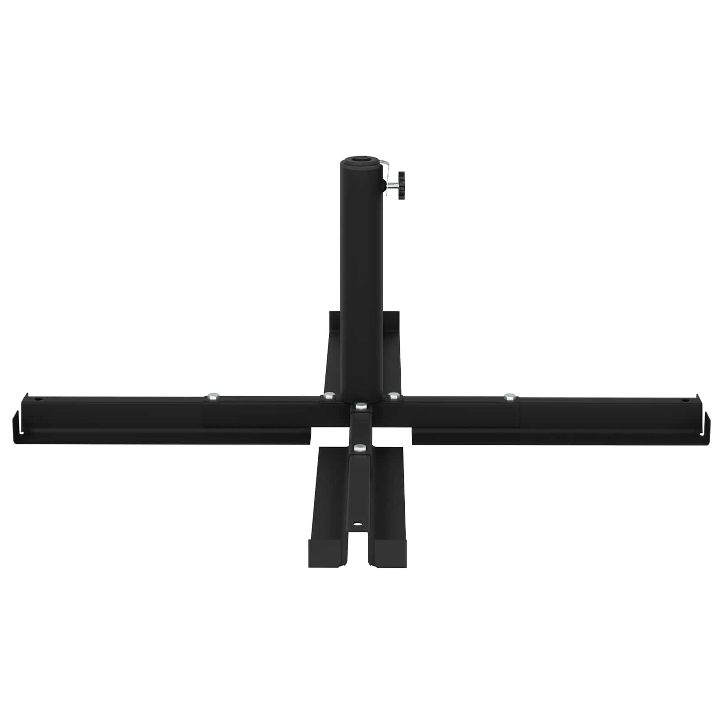 vidaXL Parasol Base Cross Frame Black Steel for 25–50 mm Pole