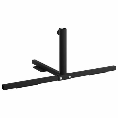 vidaXL Half Parasol Base Frame Black Steel for 32-38 mm Pole