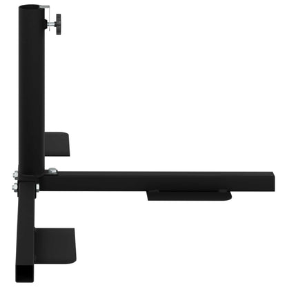 vidaXL Half Parasol Base Frame Black Steel for 32-38 mm Pole
