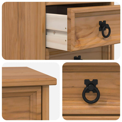 vidaXL Rolling Cabinet with Drawers CORONA Honey Brown