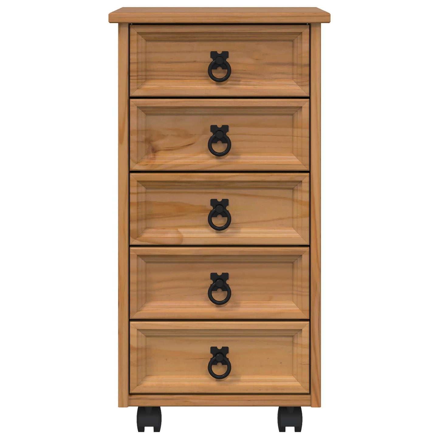 vidaXL Rolling Cabinet with Drawers CORONA Honey Brown