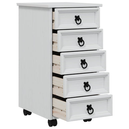 vidaXL Rolling Cabinet with Drawers CORONA White