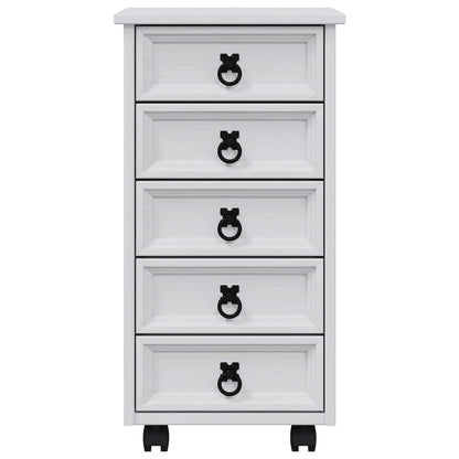 vidaXL Rolling Cabinet with Drawers CORONA White