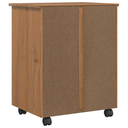 vidaXL Rolling Cabinet with Drawers CORONA Honey Brown