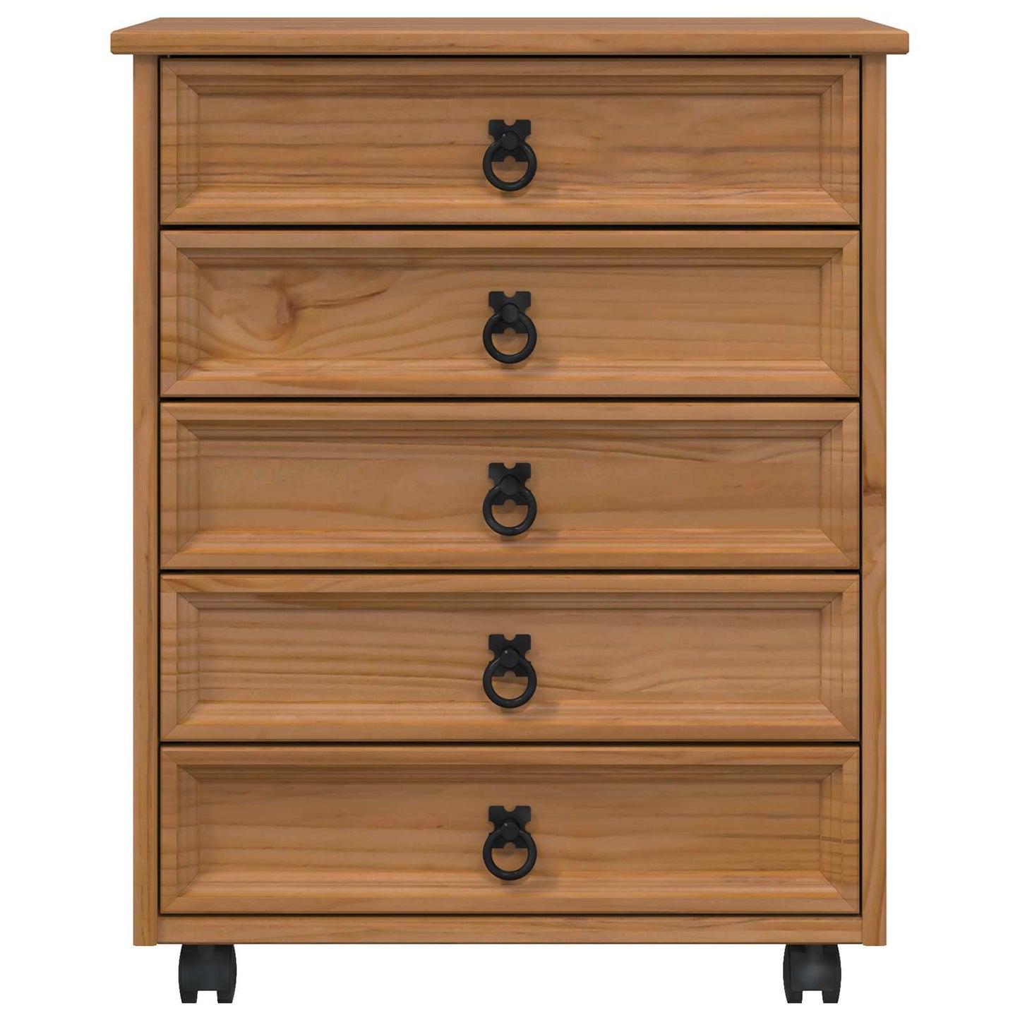 vidaXL Rolling Cabinet with Drawers CORONA Honey Brown