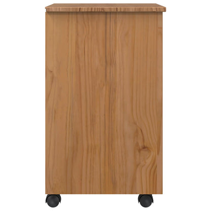 vidaXL Rolling Cabinet with Drawers CORONA Honey Brown