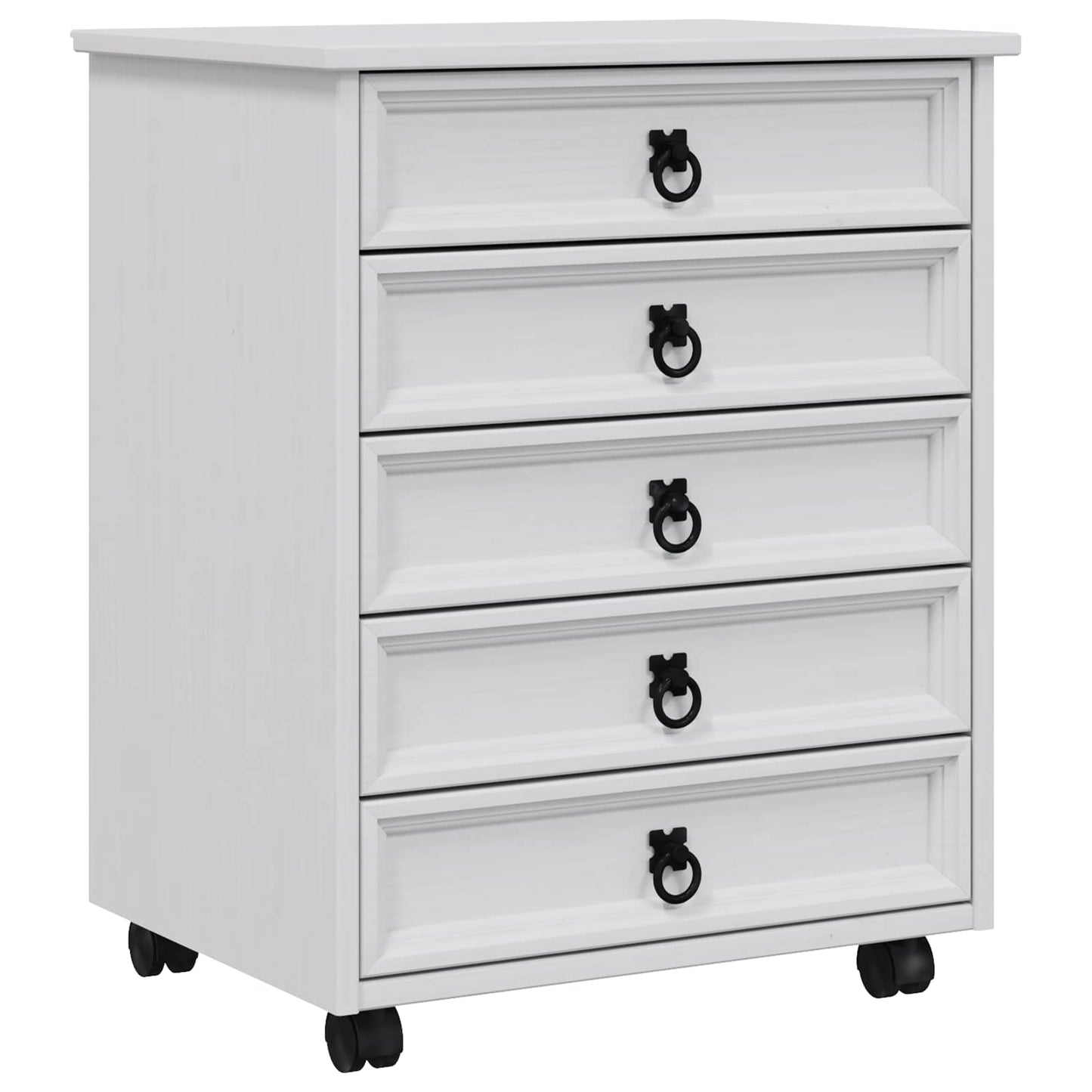 vidaXL Rolling Cabinet with Drawers CORONA White