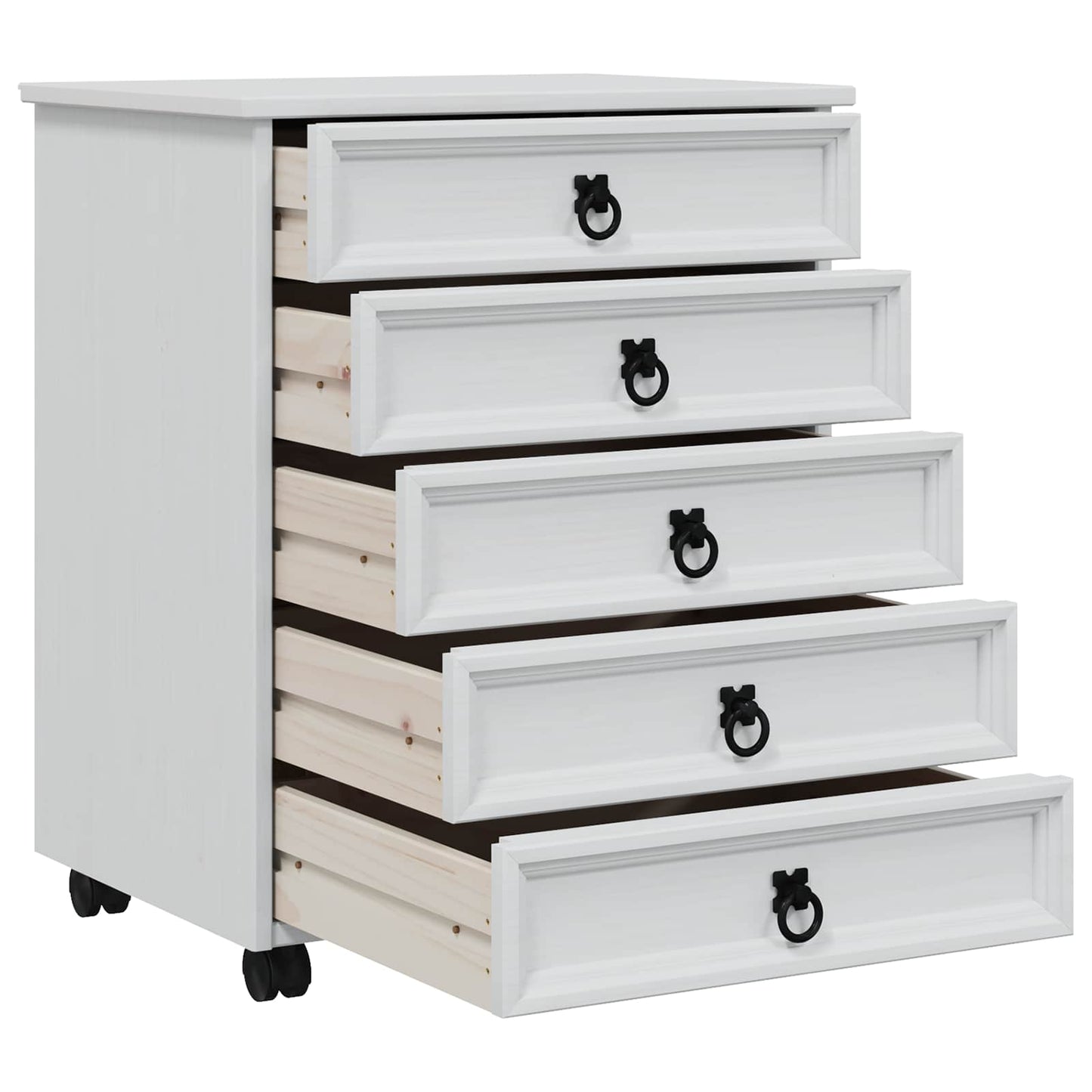 vidaXL Rolling Cabinet with Drawers CORONA White