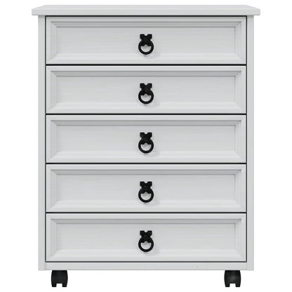 vidaXL Rolling Cabinet with Drawers CORONA White