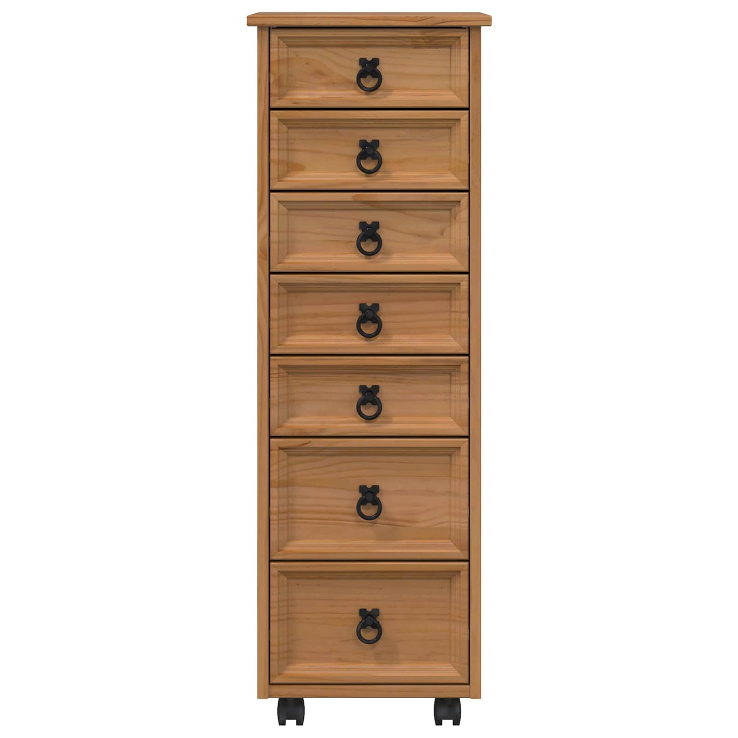 vidaXL Rolling Cabinet with Drawers CORONA Honey Brown