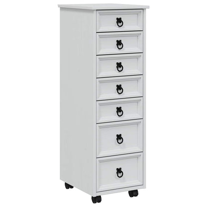 vidaXL Rolling Cabinet with Drawers CORONA White