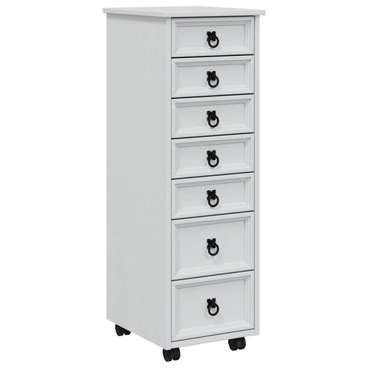 vidaXL Rolling Cabinet with Drawers CORONA White