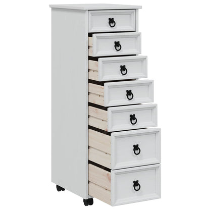 vidaXL Rolling Cabinet with Drawers CORONA White