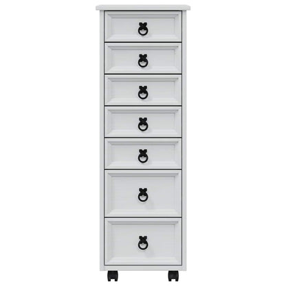 vidaXL Rolling Cabinet with Drawers CORONA White