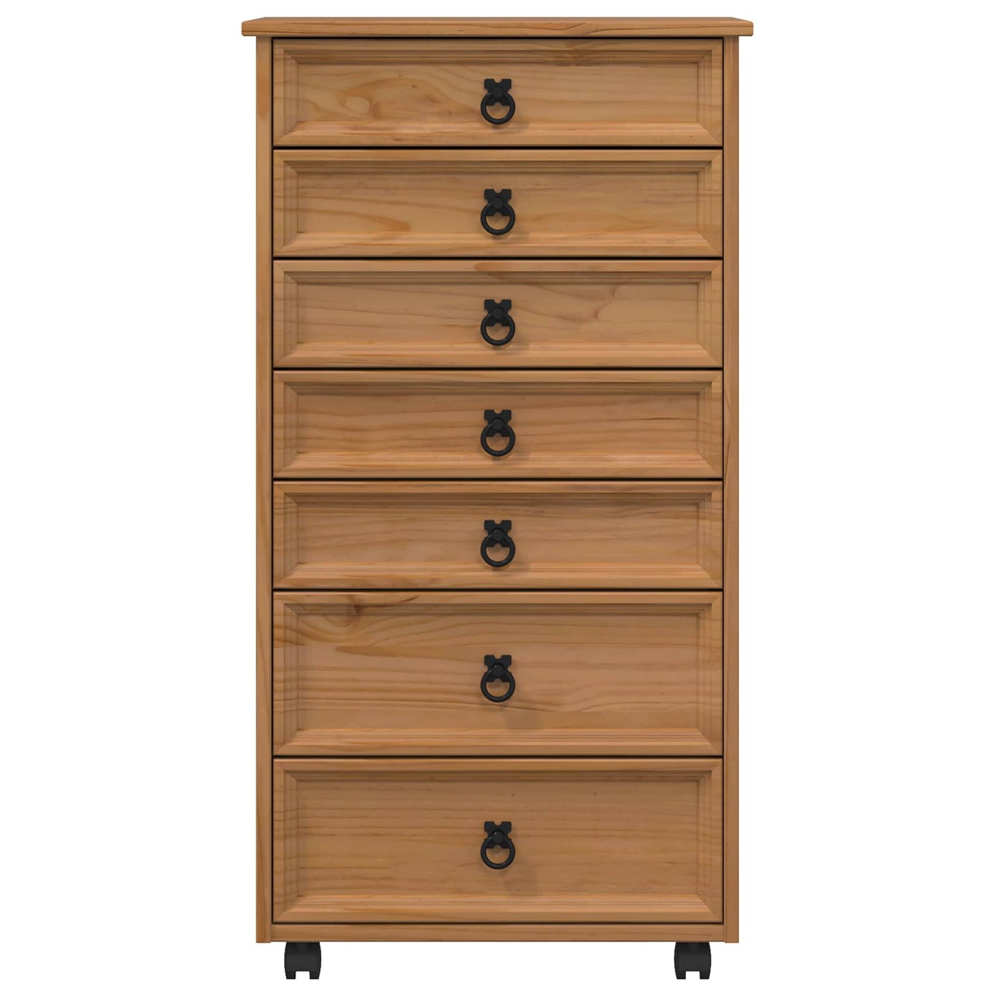 vidaXL Rolling Cabinet with Drawers CORONA Honey Brown
