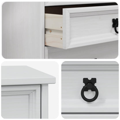vidaXL Rolling Cabinet with Drawers CORONA White