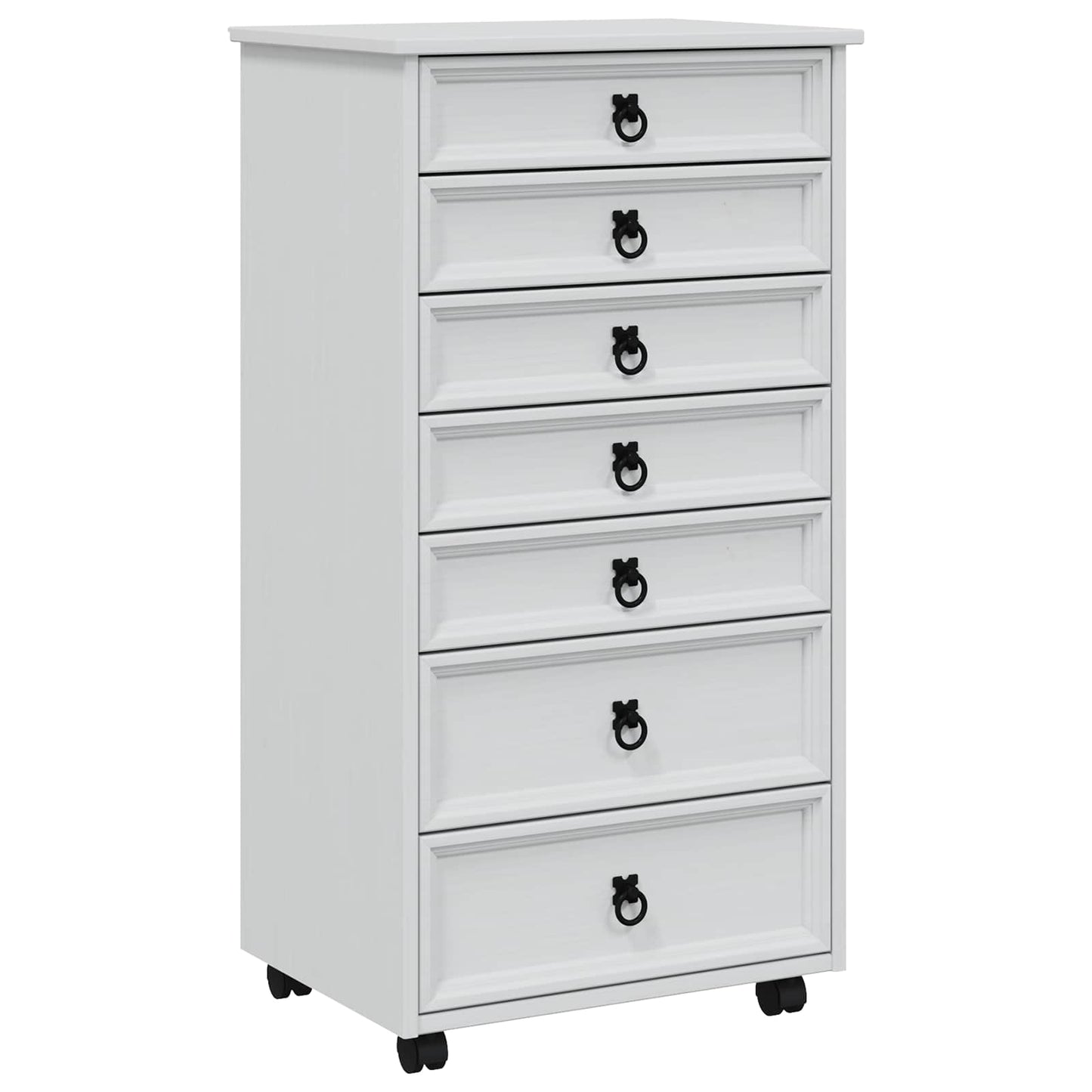 vidaXL Rolling Cabinet with Drawers CORONA White