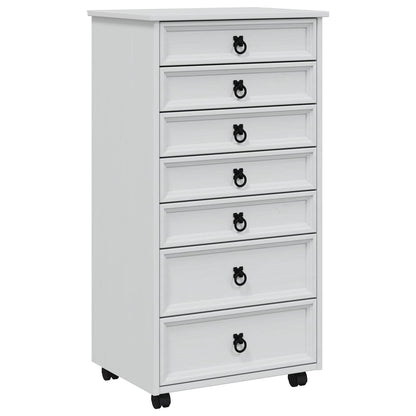 vidaXL Rolling Cabinet with Drawers CORONA White