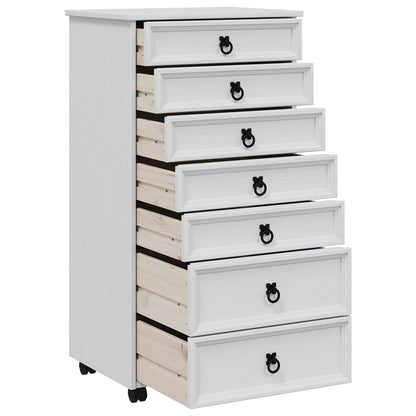 vidaXL Rolling Cabinet with Drawers CORONA White