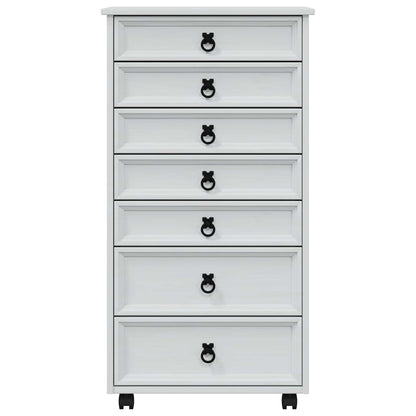 vidaXL Rolling Cabinet with Drawers CORONA White