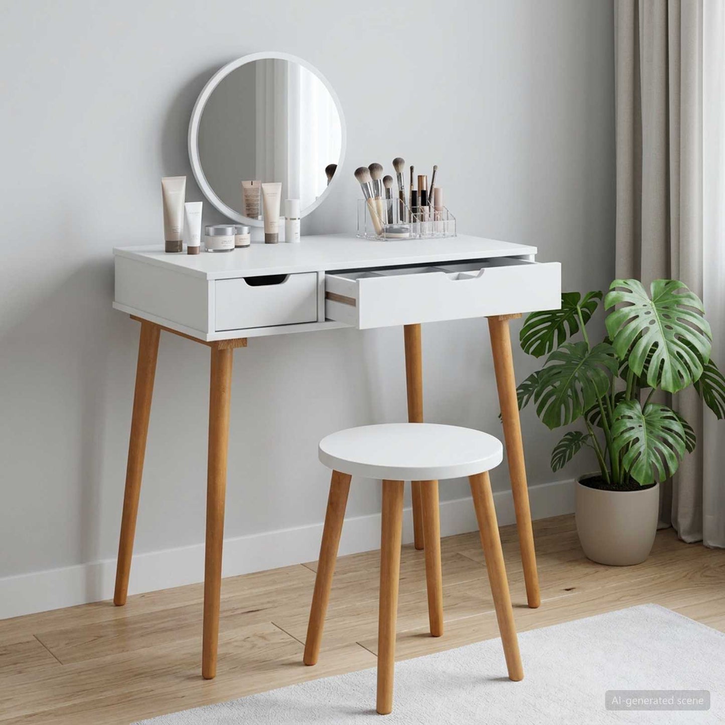 vidaxl Dressing Table FAUSKE White 76 x 50 x 78 cm