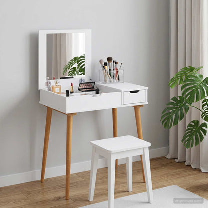 vidaxl Dressing Table FAUSKE White 76 x 50 x 78 cm